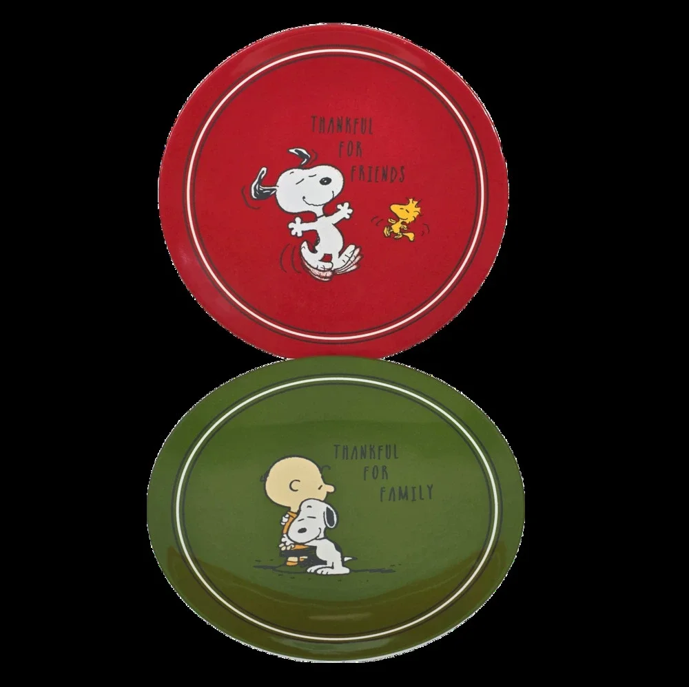POTTERY BARN KIDS PEANUTS MELAMINE PLATES – SNOOPY & CHARLIE BROWN – SET OF 2